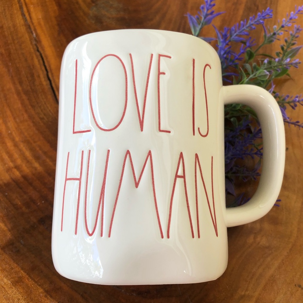 Rae Dunn “LOVE IS HUMAN” mug
